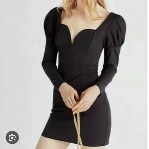Express Black Long Puff Sleeve Dress 12
